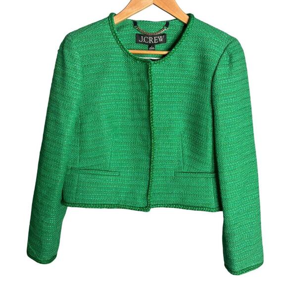 J.Crew Louisa Lady Jacket Sequin Tweed Summer Green Size 4 NWT - Picture 5 of 7